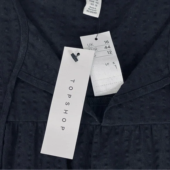 TOPSHOP tank top layered looking Flowy blouse SOLID BLACK V neck sleeveless 12 - Picture 4 of 11